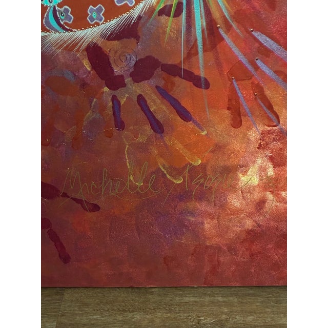 Michelle Tsosie Sisneros Original Painting Large 48x36 Signed Southwestern Art For Sale - Image 4 of 18
