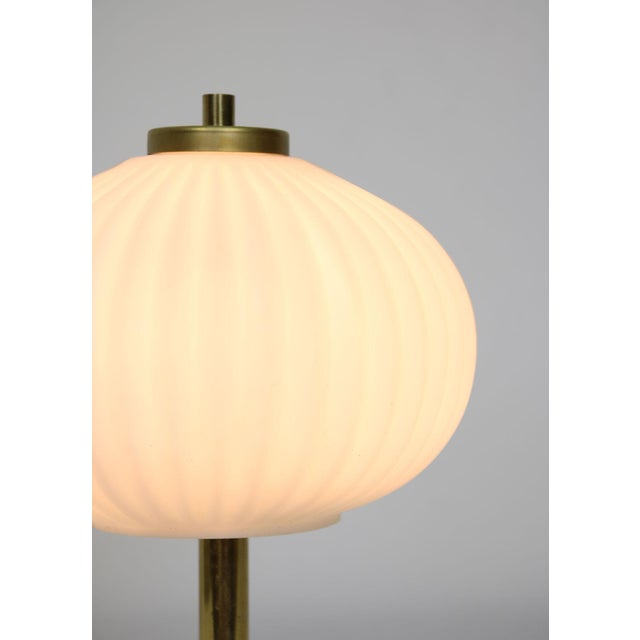 Mid-Century Brass & Glass Table Lamp For Sale - Image 10 of 15