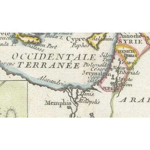 Paper New Testament Holy Land Map with Jerusalem Plan, 1779 For Sale - Image 7 of 9