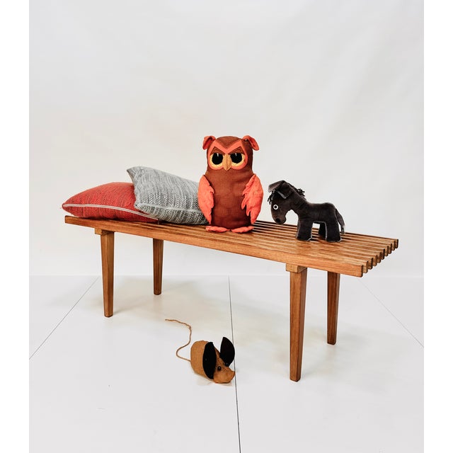 Mid-Century Modern Flower Bench or Side Table with Wooden Slats in Walnut, Germany, 1960s For Sale - Image 3 of 16