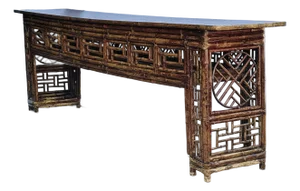 19th Century Nine Foot Chinese Bamboo Altar Table