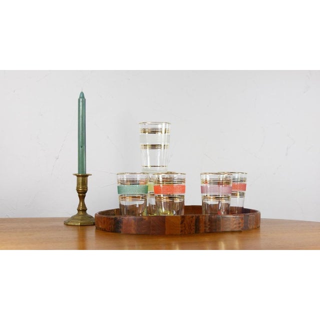 Frost & Gold Bands Glasses, 1950s, Set of 6 For Sale - Image 4 of 10