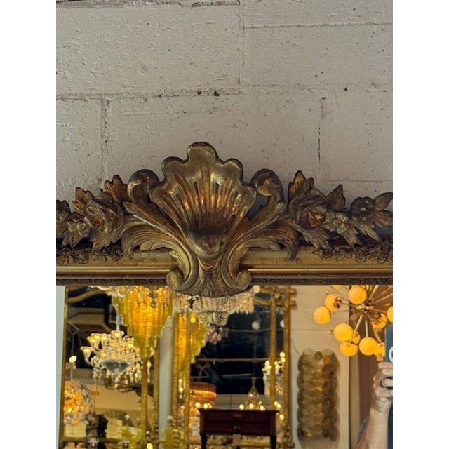 Gold 19th C. French Louis XVI Giltwood Mirror For Sale - Image 8 of 8