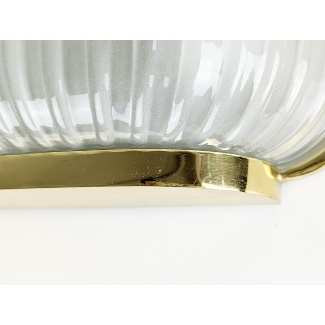 Mid-Century Italian Brass and Molded Glass Sconce For Sale - Image 4 of 9