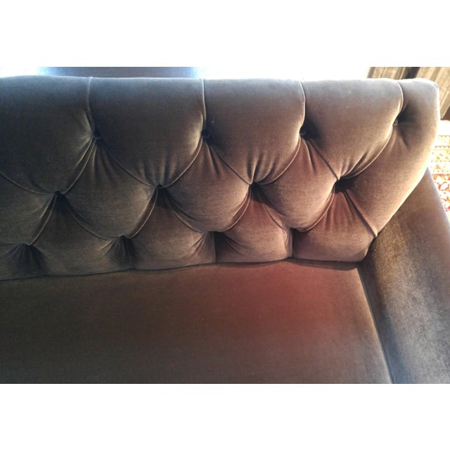 Modern Velvet Tufted Sofa For Sale - Image 10 of 13