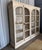 Vintage stunning, high quality solid wood custom multi-door bookcase/vitrine glass arch style doors, white washed hand...