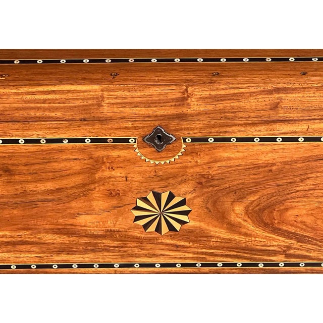 Late 19th Century Dutch Colonial Inlaid Camphorwood Trunk/Chest on Stand For Sale - Image 9 of 13