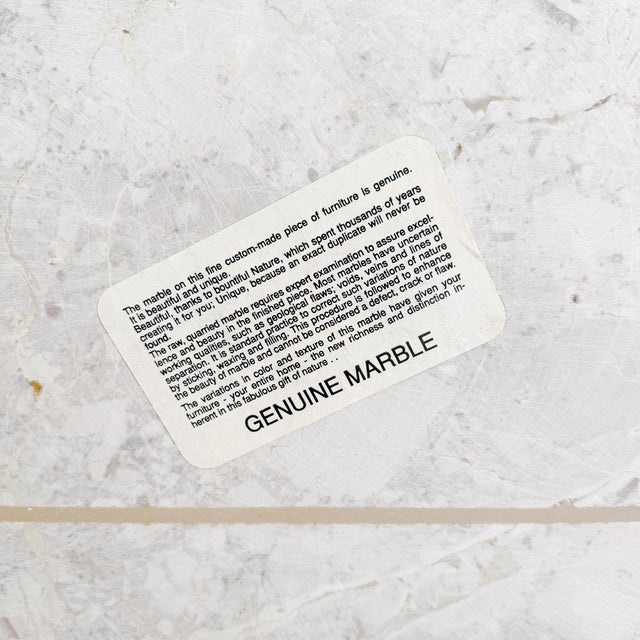 Late 20th Century Century Furniture Neoclassical Marble Top Console Table Made in Italy For Sale - Image 15 of 15