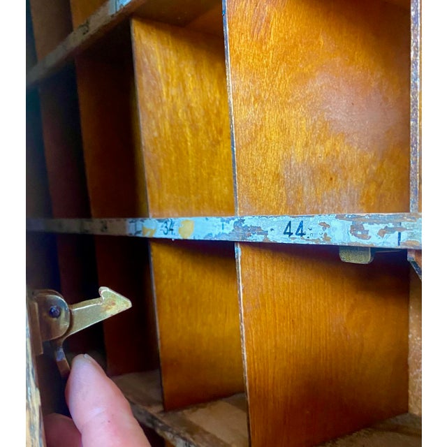 Wood Antique American Oak Postal Sorting Cabinet, C. 1928 For Sale - Image 7 of 11