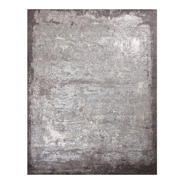 Hand Knotted Modern Wool & Silk Rug - 7'11" X 10' For Sale