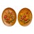 Mid-Century Arts & Crafts Rustic Boho Chic Fall Flora in Bas-Relief Decorative Wall Plates - A Pair. For Sale