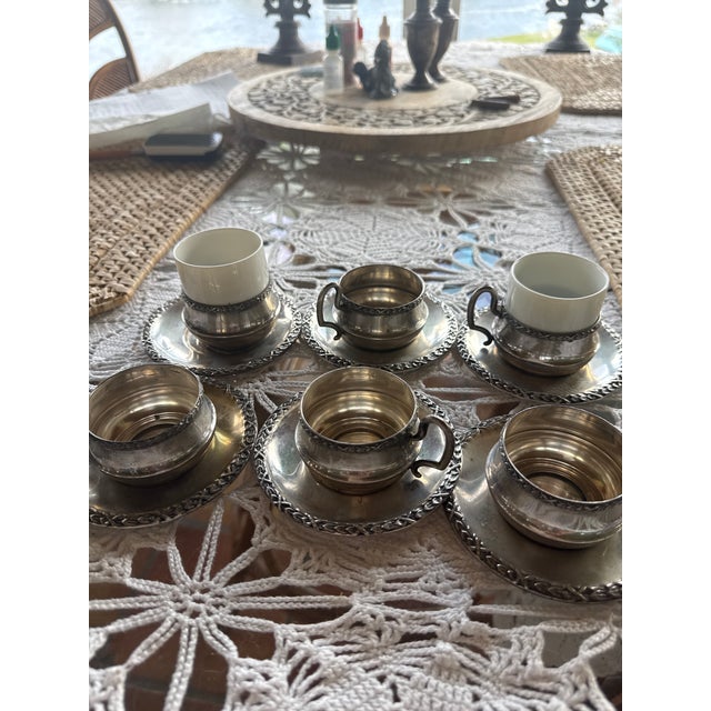 Mid 20th Century Italian Argentario Silver Demitasse Set - 12pcs For Sale - Image 4 of 9