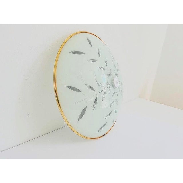 Metal Modern Floral Flush Light, C1970 For Sale - Image 7 of 10