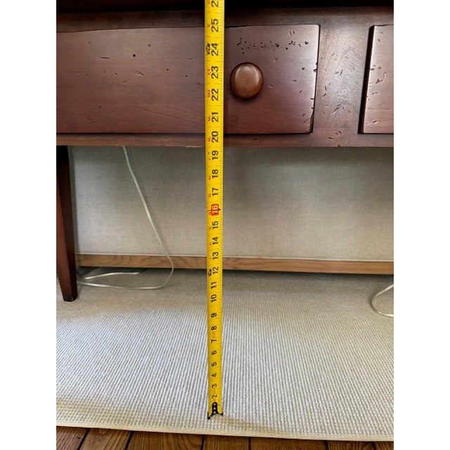 1990s Rustic Brown Console Table With Drawers For Sale - Image 12 of 14