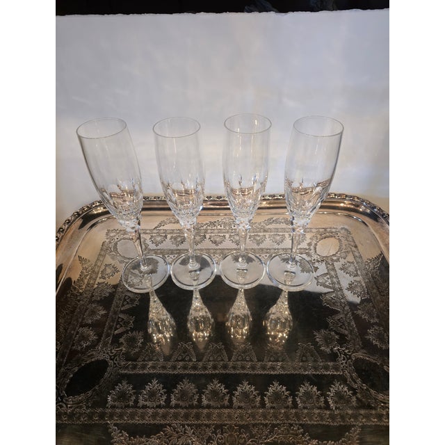 Hoya Champagne Flutes Peony Pattern Set of Four For Sale In San Antonio - Image 6 of 7