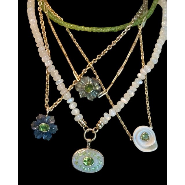 Moonstone Necklace With 14k Gold Charm Enhancer For Sale - Image 4 of 9