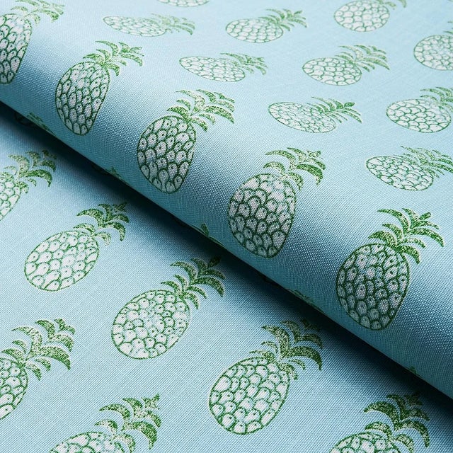 Contemporary Sample - Schumacher Piña Cove Indoor/Outdoor Fabric in Aquamarine For Sale - Image 3 of 5