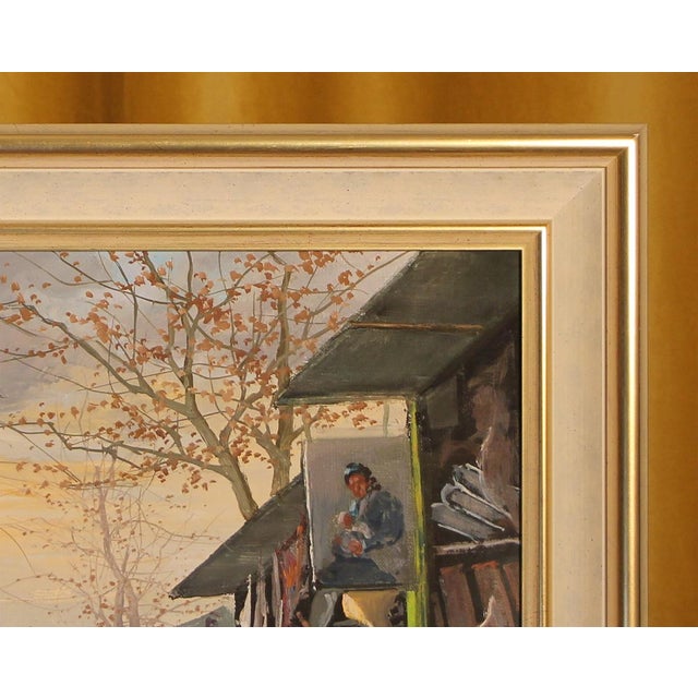 Antonio Rus, Paris Riverbank Street Scene, 21st Century, Oil on Canvas, Framed For Sale - Image 8 of 11