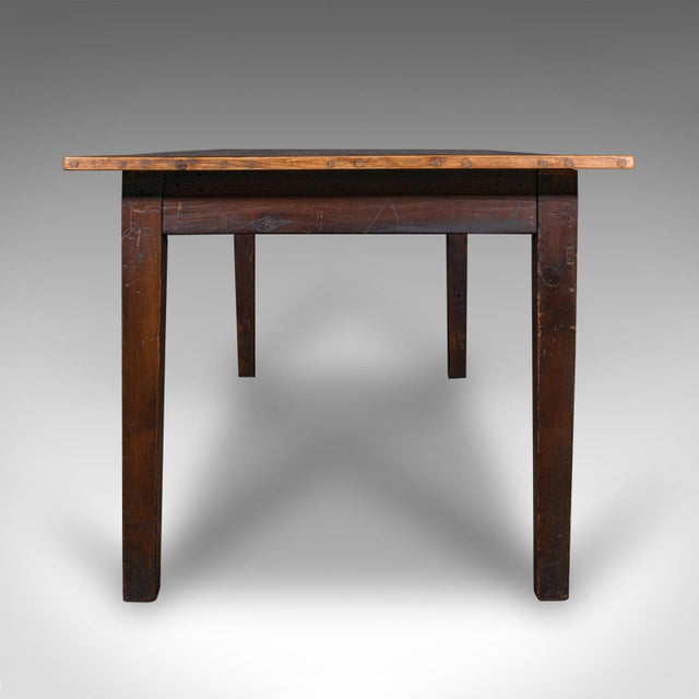 Victorian Antique 6 Seater Country House Dining Table, English, Pine, Kitchen, Victorian For Sale - Image 3 of 10