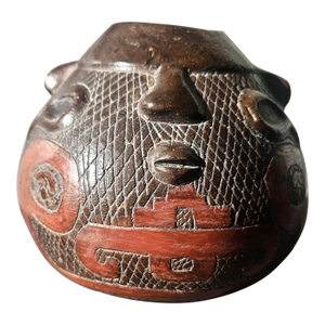 Brazilian Marajoara Terracotta Pottery Double Faced Vessel