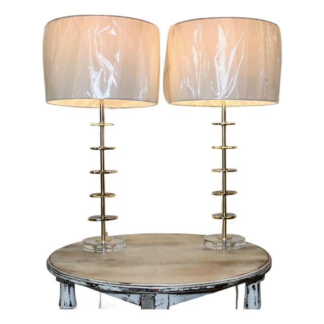 Modern Blue Aqua Agate Lamps - a Pair For Sale