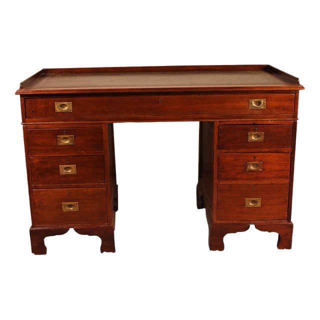 19th Century Mahogany Campaign Desk For Sale