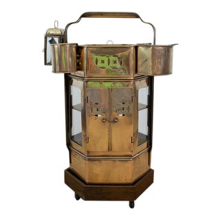 Mid-Century Brass Asian Noodle Cart For Sale