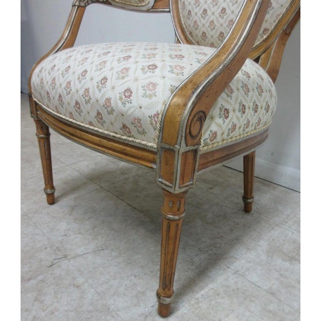 1980s Century Furniture French Carved living Room Arm Lounge Chair B For Sale - Image 4 of 11