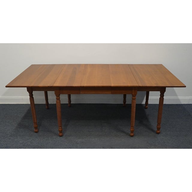 Traditional Willett Furniture Solid Cherry Traditional Duncan Phyfe Style 86" Drop Leaf Dining Table W. Rope Twist Legs For Sale - Image 3 of 10
