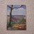 This 20th century French mountain side view painting captures a peaceful hillside landscape with a simple, expressive...