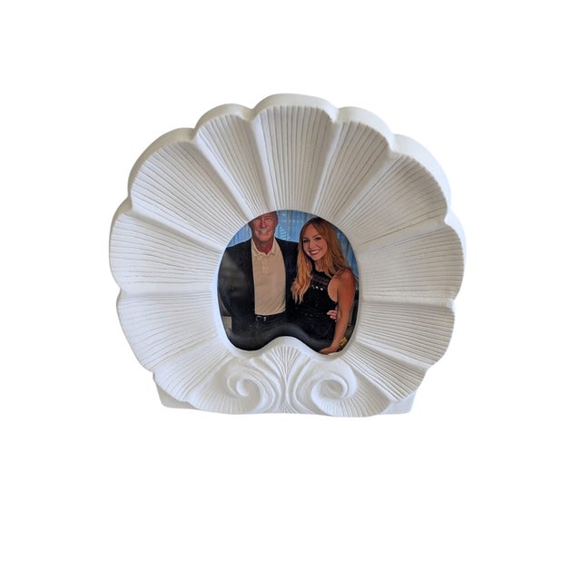 Vintage Rocaille Shell Ceramic Pottery Picture Frame For Sale In Charlotte - Image 6 of 15