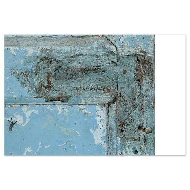 Wood Screen with Blue Patina For Sale - Image 5 of 9