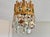 Vintage Small Brass & Emerald Green Crystal Crown Flush Mount – 1 Light For Sale - Image 9 of 18