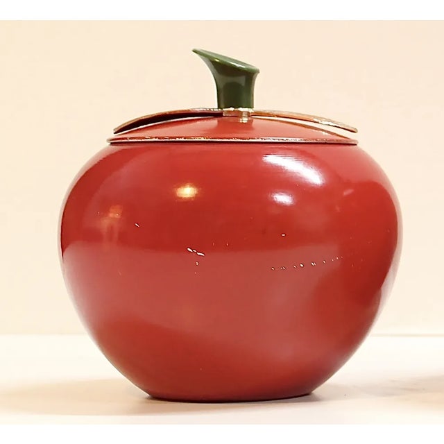 1960s Spun Aluminum Red Apples Canister Set For Sale In Fayetteville, AR - Image 6 of 10