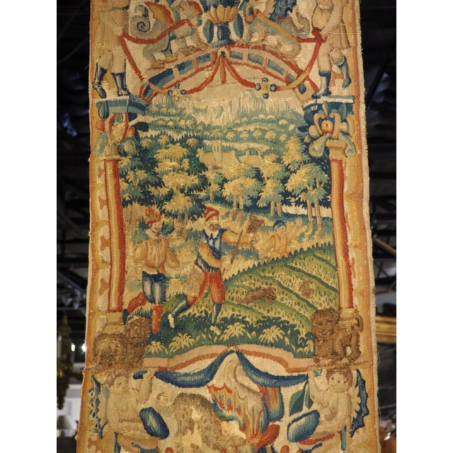 Textile Pair of 16th Century Silk Tapestry Borders From Brussels, H-98.75 Inches For Sale - Image 7 of 12