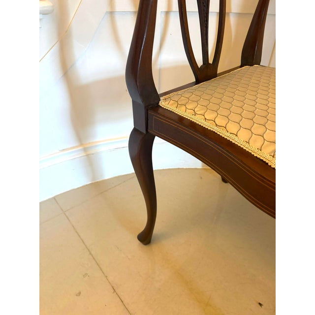 1920s Antique Edwardian Mahogany Corner Chairs, 1920s, Set of 4 For Sale - Image 5 of 15