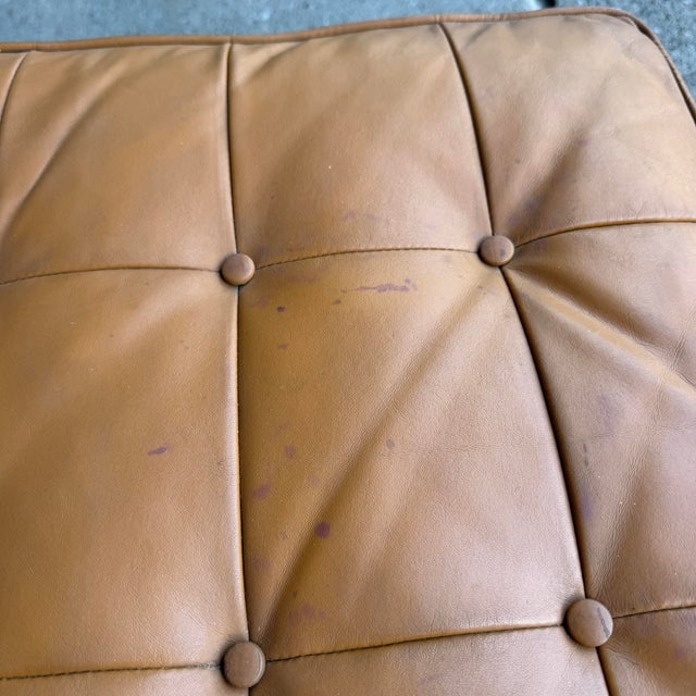 Tan Tan Leather Mid Century Barcelona Style Lounge Chair For Sale - Image 8 of 12