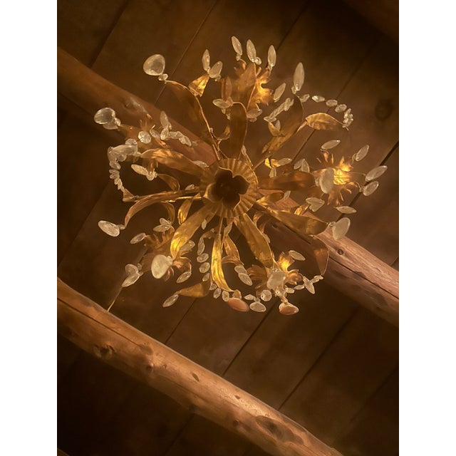 Mid 20th Century Antique Bronze Baroque Chandelier For Sale - Image 5 of 7