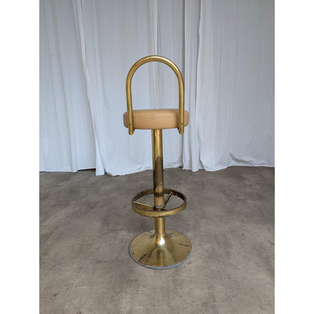 Mid-Century Modern Mid-Century Modern Italian Brass Bar Stool, 1960s For Sale - Image 3 of 18