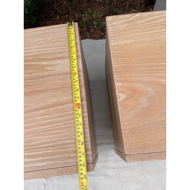 Wood Vintage Modern Stacked Box Lawson Fenning Nightstands in White Oak - Pair For Sale - Image 7 of 9