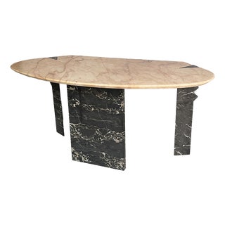 Italian Modern Wall Console in Black and Pink Marble, 1980s For Sale