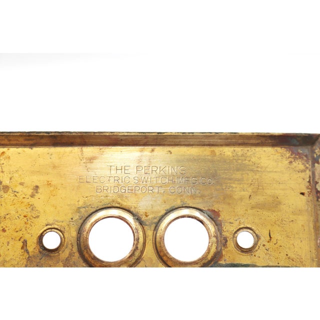 Traditional Vintage Brass Single Gang Push Button Switch Cover For Sale - Image 3 of 4