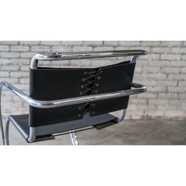 Vintage Mid Century Chairs Mies Van Der Rohe 'Mr20' Attr. Chairs - A Pair For Sale - Image 17 of 18