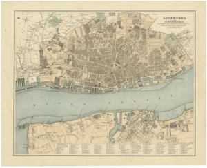 Map of Liverpool and Birkenhead by Bartholomew, 1880
