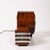 Art Deco Machine Age Burled Walnut With Aluminum Banded Detail Electric Clock For Sale - Image 9 of 12