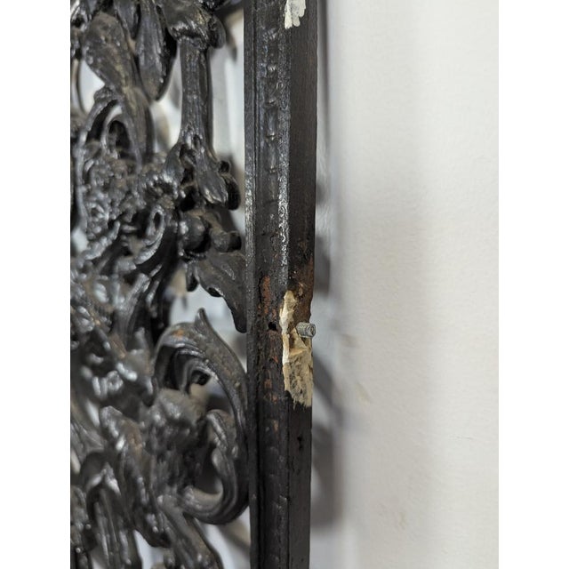 Metal Entrance Gate Decorated with Fauns, Snakes and Squirrels For Sale - Image 7 of 8
