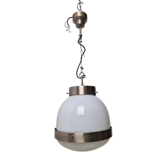 Large Delta Chandelier in Burnished Brass by Sergio Mazza for Artemide, 1960s For Sale