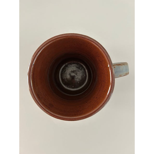 Cornflower Blue Vintage Set of 6 Handmade Studio Pottery Mugs For Sale - Image 8 of 10