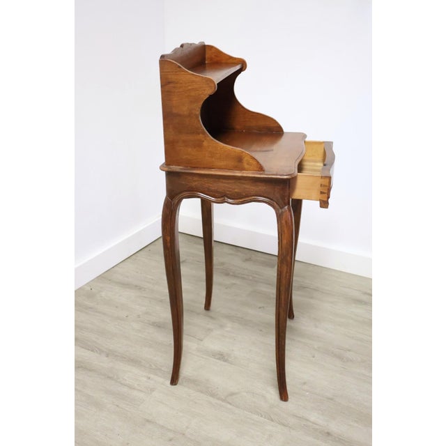 Late 19th Century Antique French Louis XV Walnut Table De Chevet Bedside Stand With Drawer, C. 1890 For Sale - Image 5 of 10