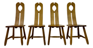 Oak Dining Chairs by De Puydt, 1960s, Set of 4